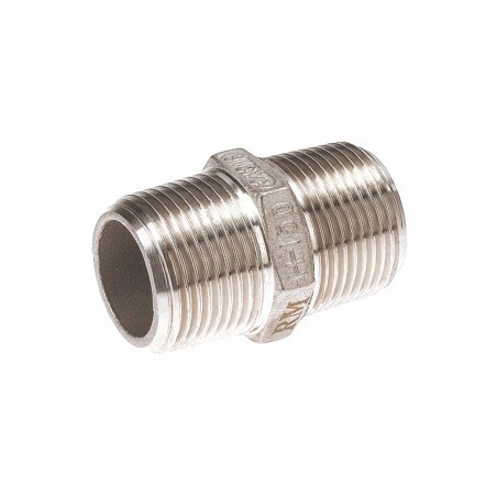 Raccord mamelon hexagonal inox 316 mâle mâle 1/8" ADG_ref 2280I-5