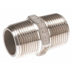 Raccord mamelon hexagonal inox 316 mâle mâle 1/4" ADG_ref 2280I-8