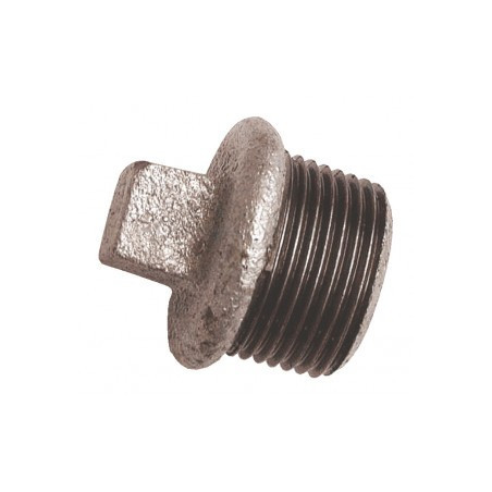 Bouchon mâle carré 1"1/2 fonte galvanisée ADG_ref 290G-40