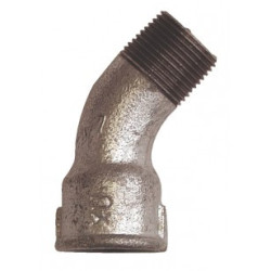 Raccord coude 45° mâle femelle 3/8" fonte galvanisée ADG_ref 40G-12