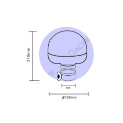 GYROPHARE LED STANDARD R65-HAMPE DIN