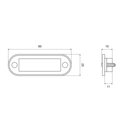 Feu LED rouge encastrable AEB 12/24V_ref C2-98-DV-RO-1