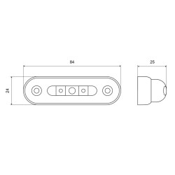 Feu LED AEB blanc 3 LEDs montage surface_ref W61-DV-CR-1