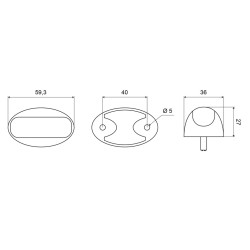 Feu LED AEB rouge arrière 12/24V câble 500 mm_ref 3168.0105200-1