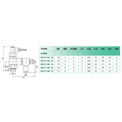 Raccord bloqueur de vérin Airfit 1/4" en laiton nickelé_ref 0675+08+13-1