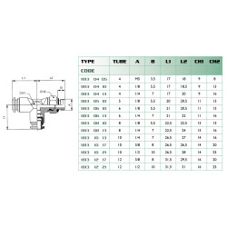 Raccord en T mâle orientable Airfit 8-1/8_ref 1813+08+10-1