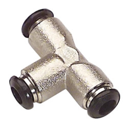 Raccord en T égal 8 Airfit en laiton nickelé_ref 1814+08+00