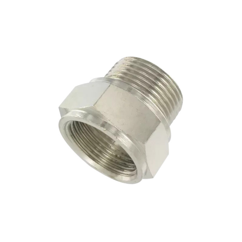 Réduction femelle/mâle 1/4-1/8 BSP Airfit en laiton nickelé_ref 2204+13+10