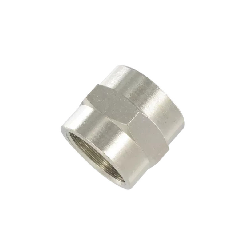 Manchon femelle/femelle 3/8 BSP Airfit en laiton nickelé_ref 2300+17+17
