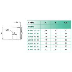 Manchon femelle/femelle 3/4 BSP Airfit en laiton nickelé_ref 2300+27+27-1