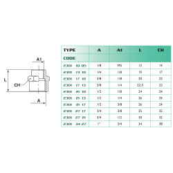 Réducteur femelle/femelle 3/8-1/8 BSP Airfit en laiton nickelé_ref 2301+17+10-1