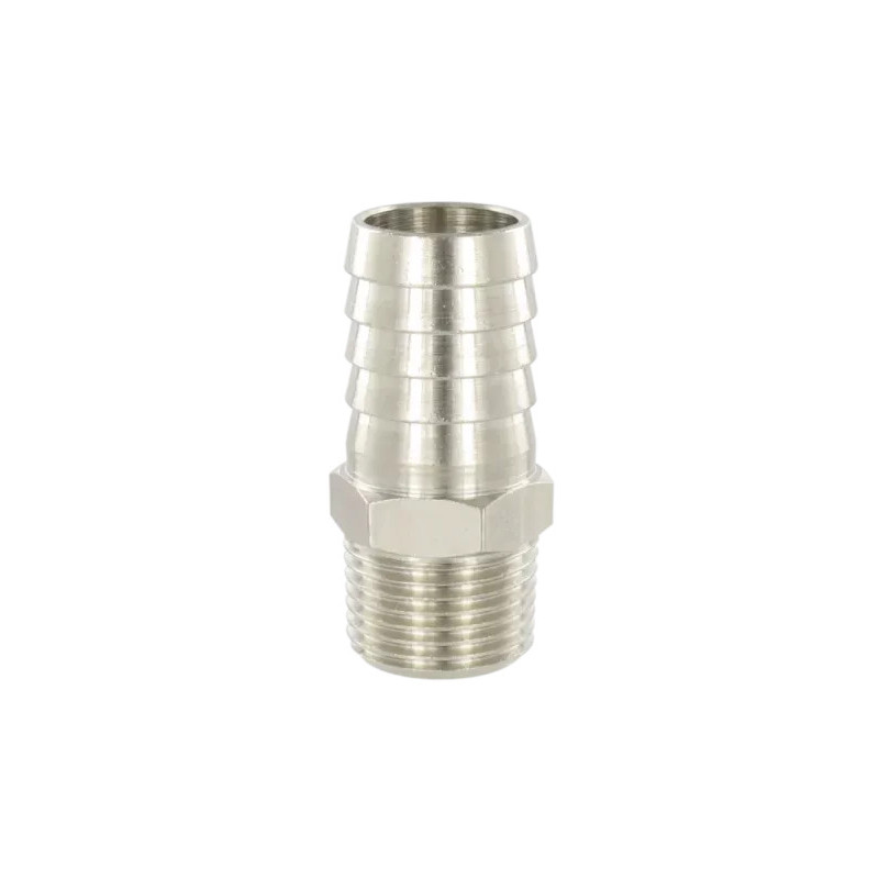 Douille cannelée Airfit 1/2-Ø20 en laiton nickelé pour air comprimé_ref 2304+20+21