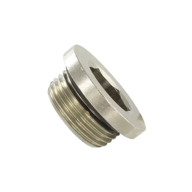 Bouchon mâle cylindrique M5 Airfit en laiton nickelé avec joint_ref 2310+05+00
