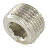 Bouchon mâle conique 1/4 BSP Airfit en laiton nickelé 6 pans creux_ref 2311+13+00