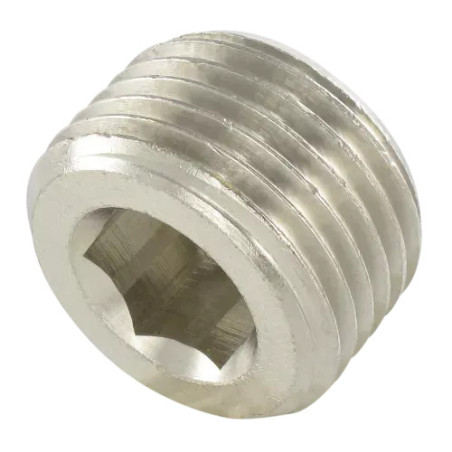 Bouchon mâle conique 3/8 BSP Airfit en laiton nickelé 6 pans creux_ref 2311+17+00