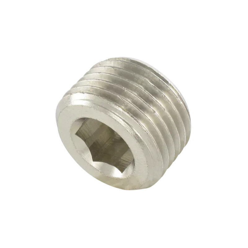 Bouchon mâle conique 1/2 BSP Airfit en laiton nickelé 6 pans creux_ref 2311+21+00