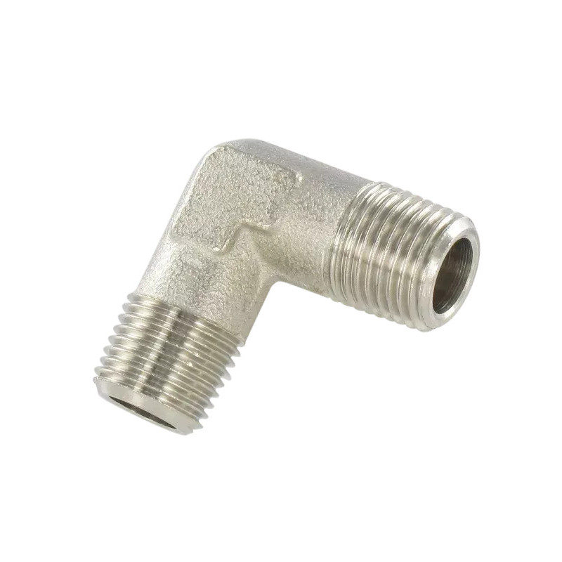Raccord en L mâle conique 1/8 Airfit en laiton nickelé_ref 2500+10+10