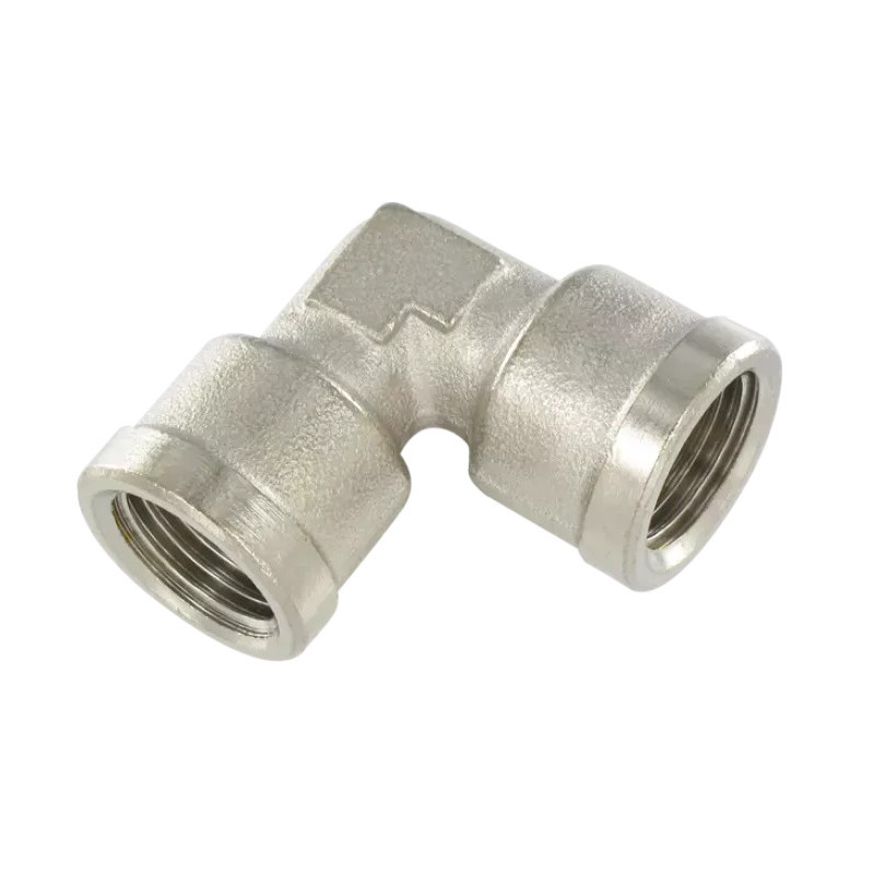 Raccord coudé femelle BSP 1/2 Airfit en laiton nickelé_ref 2501+21+21