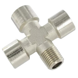 Raccord en croix Airfit 3/8 BSP laiton nickelé_ref 2603+17+17