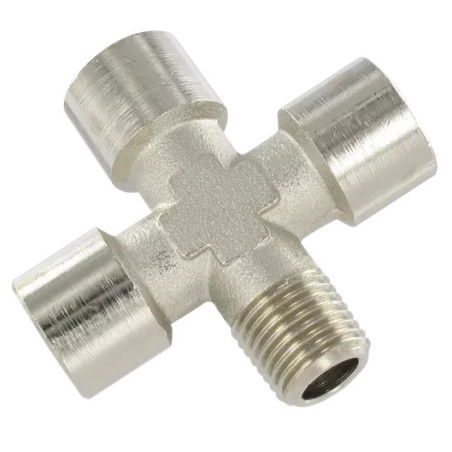 Raccord en croix Airfit 3/8 BSP laiton nickelé_ref 2603+17+17