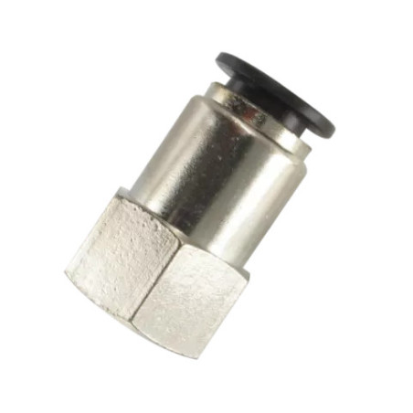 Raccord droit femelle Ø12 mm - filetage 1/2 Airfit laiton nickelé_ref 4703+12+21