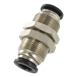 Raccord traversée cloison Airfit Ø8 mm laiton nickelé_ref 4716+08+00