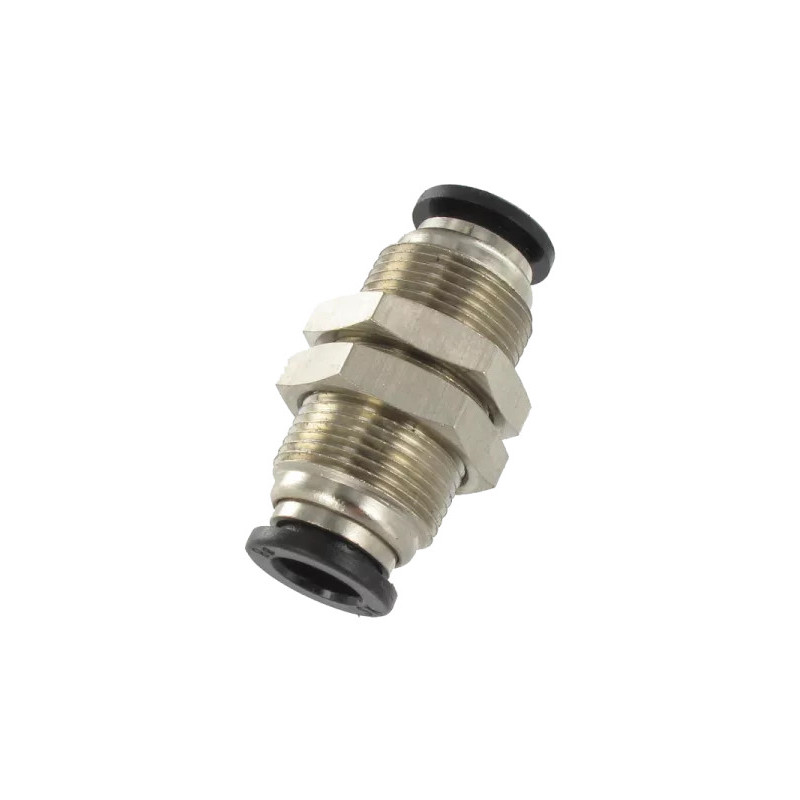 Raccord traversée cloison Airfit Ø8 mm laiton nickelé_ref 4716+08+00