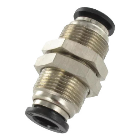 Raccord traversée cloison Airfit Ø8 mm laiton nickelé_ref 4716+08+00