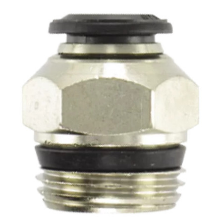 Raccord droit mâle BSP/NPT 12-3/8 Airfit en laiton nickelé_ref 4900+12+17