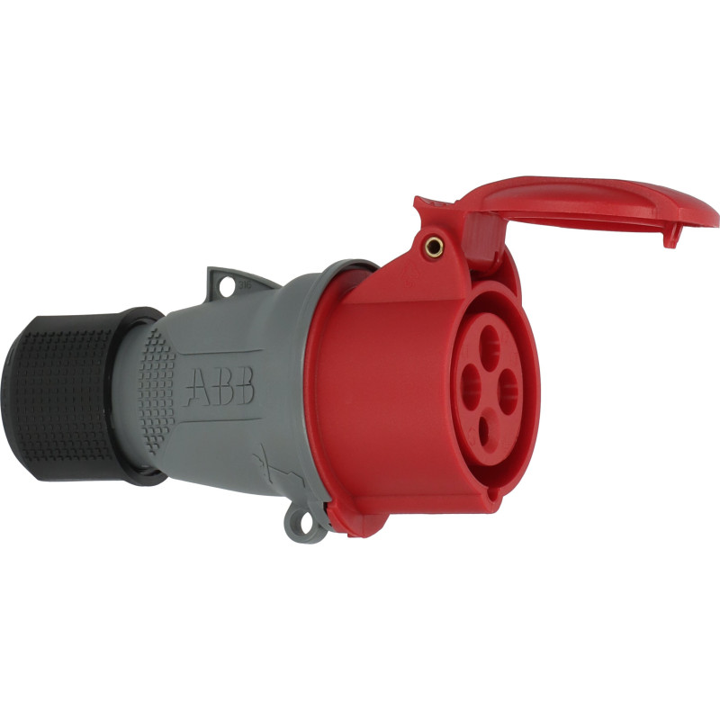 Prise industrielle tripolaire Brennenstuhl 16A 415V rouge_ref 1323181