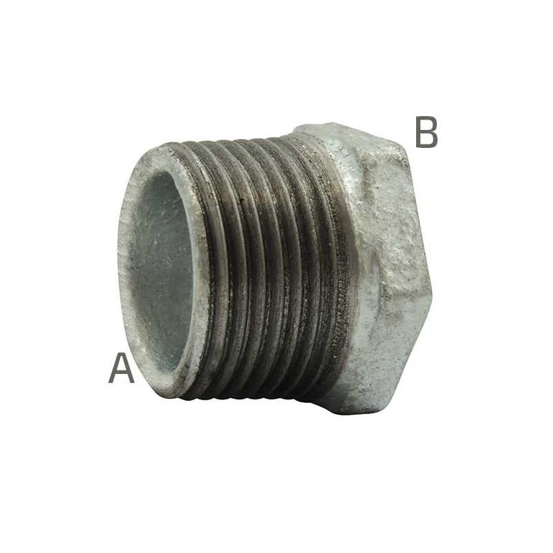 Réduction simple galvanisée mâle/femelle 1/2 x 3/8 Codital_ref 241 GALVA