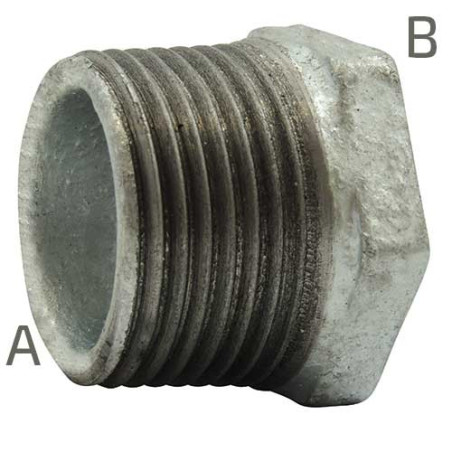 Réduction simple galvanisée mâle/femelle 1" x 3/4 Codital_ref 241 GALVA