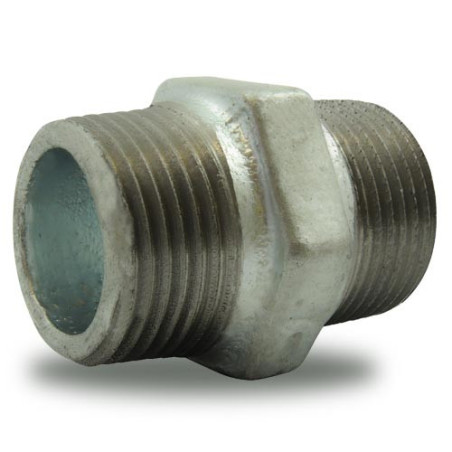 Mamelon fonte malléable galvanisée 1" Mâle/Mâle Codital_ref 280 GALVA