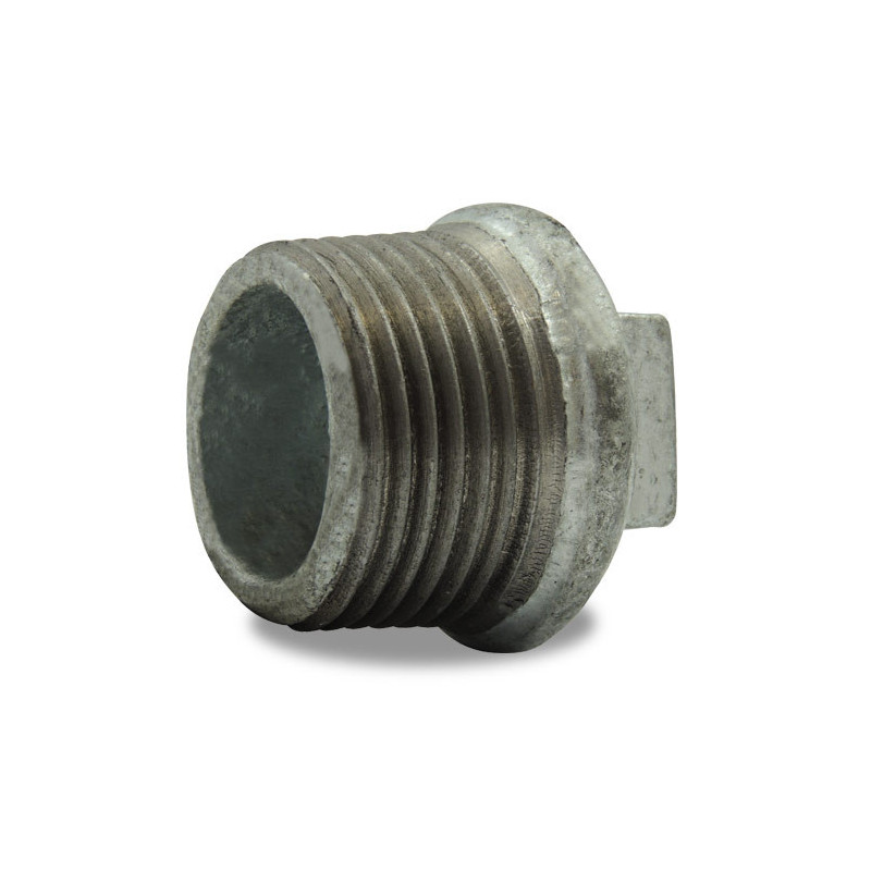 Bouchon mâle 3/4" avec butée fonte galvanisée Codital_ref 290 Galva