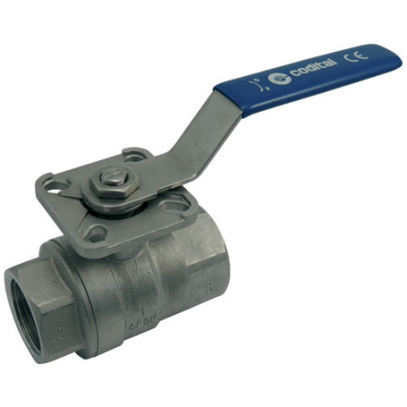 Vanne à boisseau sphèrique 2 voies 1/2" Femelle/Femelle inox 316 Codital_ref 496