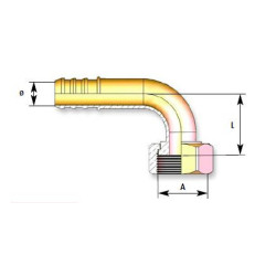 Coude 90° laiton Ø20 mm écrou tournant 3/4" IFT_ref RCP204-1