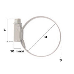 Collier de serrage W2 Ø212-232 mm bande pleine 9 mm PRAMAC_ref A09212232-1