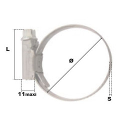 Collier de serrage W2 Ø140-160 mm bande pleine 12 mm PRAMAC_ref AX13140160-1