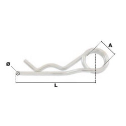 Goupille bêta double spires Ø7 mm PRAMAC acier zingué_ref WBT207-1