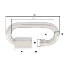 Maillon à visser acier zingué Ø6 mm PRAMAC_ref WMR106-1
