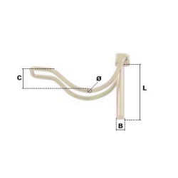 Goupille clips pour tube Ø8 mm - longueur 60 PRAMAC_ref WTU8060-1