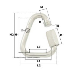 Maillon rapide delta acier 12mm PRAMAC CMU 1100 kg_REF MDEA112