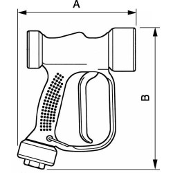 Schéma pistolet de lavage industriel PREVOST 24 bar BSPP 1/2"_ref PLJET