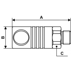 schéma raccord sécurité mâle BSPP G 1/4" PREVOST inox_ref CSM+081151