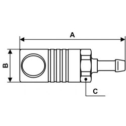 Schéma raccord sécurité air comprimé PREVOST Ø16 mm inox_ref CSM+081816