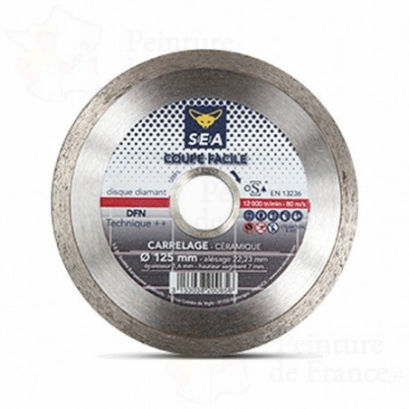 Disque diamant professionnel SEA Abrasifs Ø125 mm pour découpe de carrelage et céramique_ref 800065