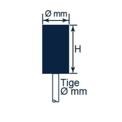 schéma meule sur tige cylindrique série W SEA Abrasifs Ø30 x 30 mm_ref C1222712