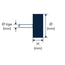 Schéma roue à lamelles sur tige SEA Abrasifs Ø40 x 30 mm grain P40_ref C2205092