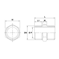 RACCORD INOX RÉDUCTION FEMELLE MÂLE CLASS150 1"1/4''-1''