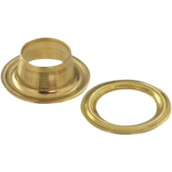 OEILLET DE BACHE LAITON NICKELÉ 10MM
